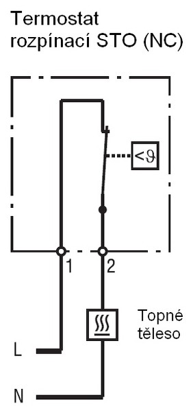 Schéma zapojení termostatu STO
