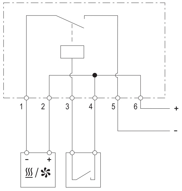 Schéma zapojení DCM 010 - elektronické relé