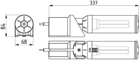 Schéma přenosné svítilny DL026