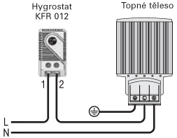 Připojení mechanického hygrostatu KFR 012