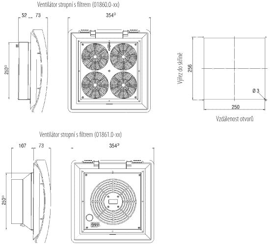 Schéma střešního ventilátoru RFP 018