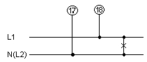 Schéma připojení EQ (střídavý proud - přímé propojení)