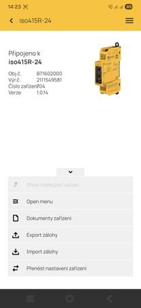 iso415R - úvodné menu