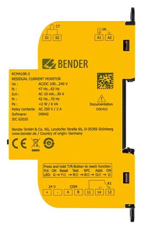 RCM410R - Monitor reziduálnych prúdov - bočný pohľad