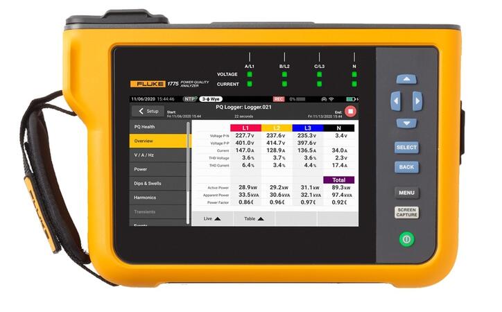 Fluke 1775 - Trojfázový analyzátor kvality energie-pohľad-spredu