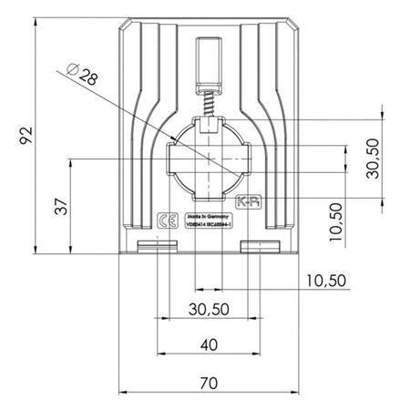 Rozmery CCT 31.3 RMS - čelný pohľad