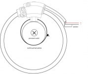 FASK senzor - Rogowského cievka - uchytenie primárneho vodiče