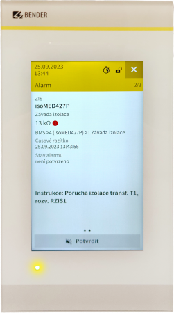 CP305 - Alarm poruchy izolácie s individuálnymi textovými informáciami